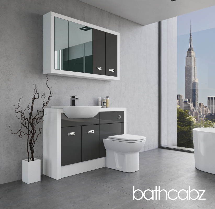 ATHENA WHITE MATT BASE & WALL UNITS BATHROOM FITTED FURNITURE