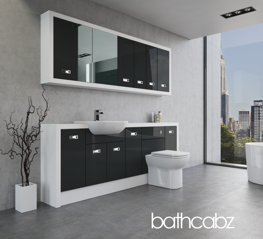 ATHENA WHITE MATT BASE & WALL UNITS BATHROOM FITTED FURNITURE