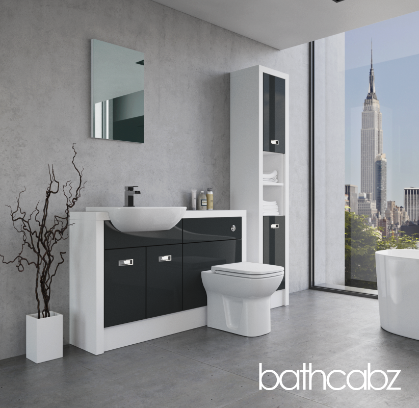 ATHENA WHITE MATT BASE & TALL UNIT BATHROOM FITTED FURNITURE