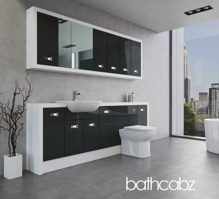 ATHENA WHITE MATT BASE & WALL UNITS BATHROOM FITTED FURNITURE