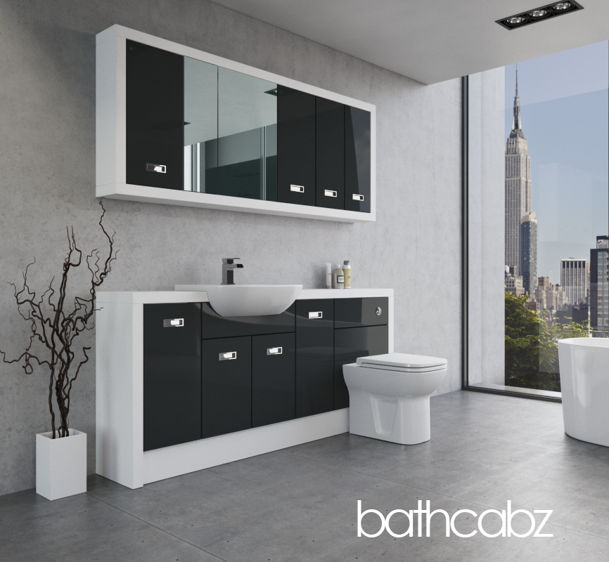 ATHENA WHITE MATT BASE & WALL UNITS BATHROOM FITTED FURNITURE