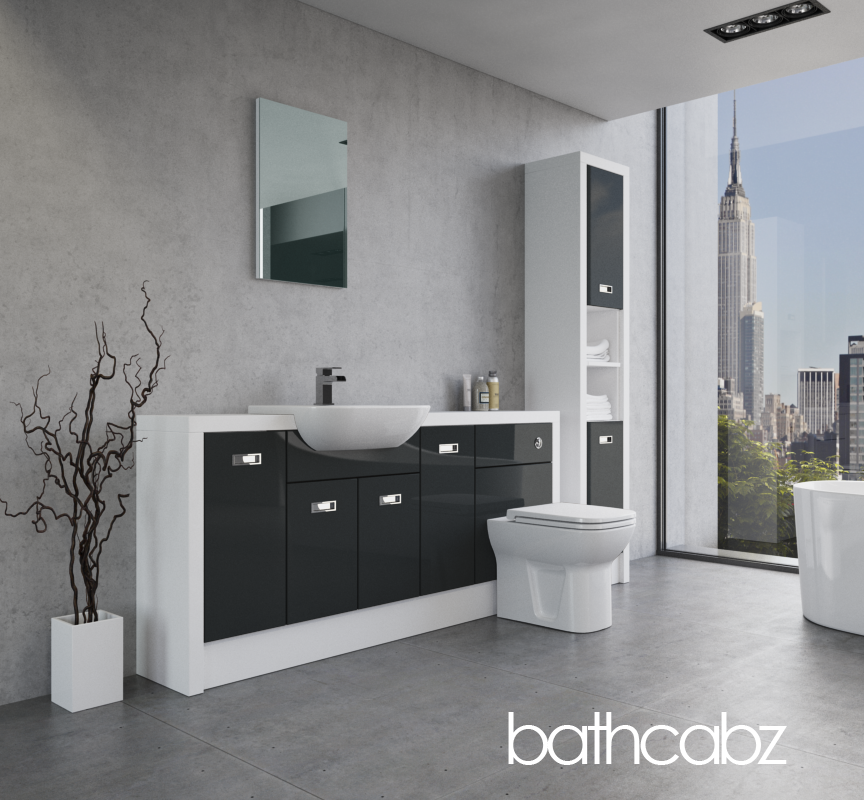 ATHENA WHITE MATT BASE & TALL UNIT BATHROOM FITTED FURNITURE