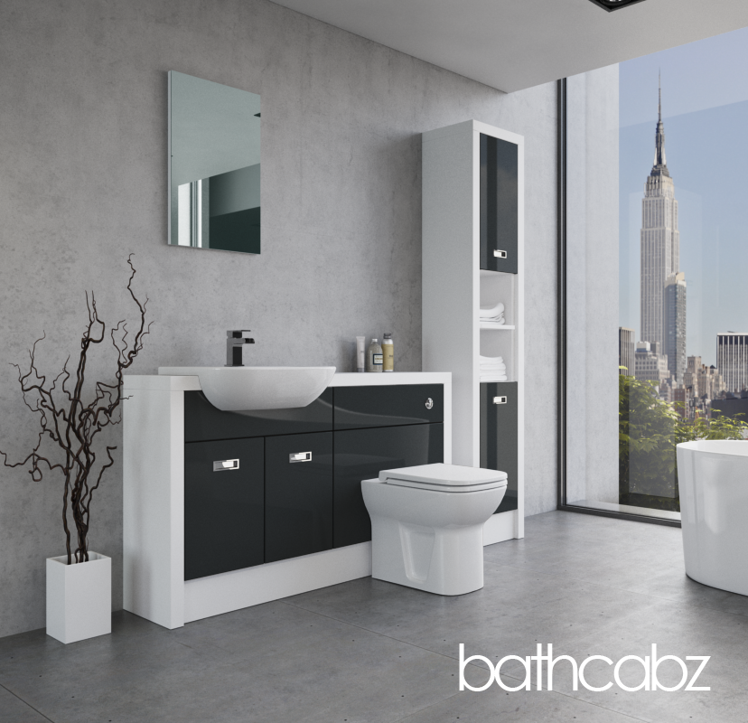 ATHENA WHITE MATT BASE & TALL UNIT BATHROOM FITTED FURNITURE
