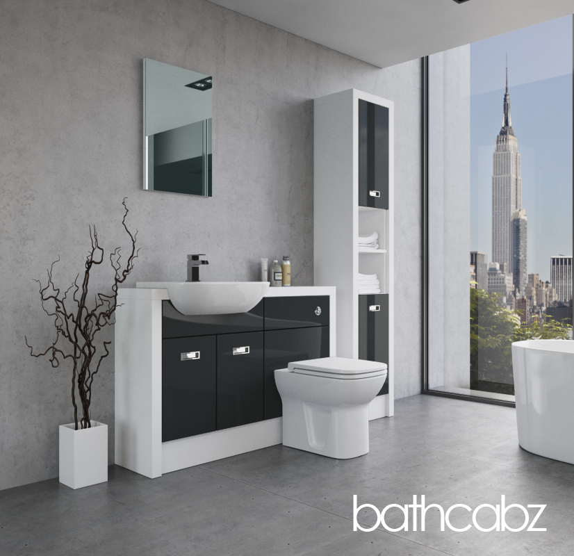 ATHENA WHITE MATT BASE & TALL UNIT BATHROOM FITTED FURNITURE