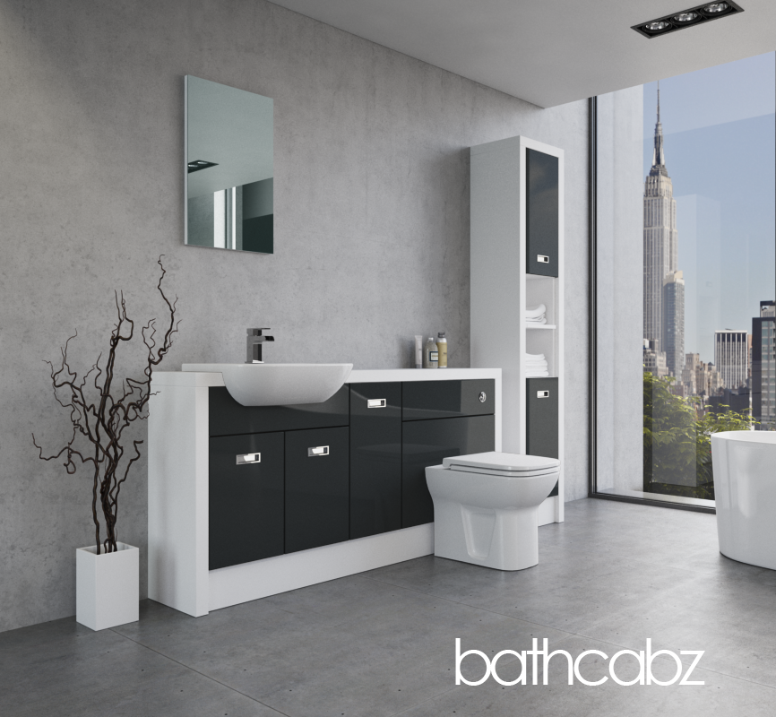 ATHENA WHITE MATT BASE & TALL UNIT BATHROOM FITTED FURNITURE