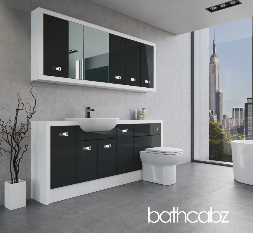 ATHENA WHITE MATT BASE & WALL UNITS BATHROOM FITTED FURNITURE