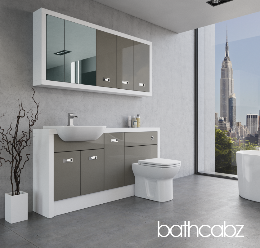 ATHENA WHITE MATT BASE & WALL UNITS BATHROOM FITTED FURNITURE