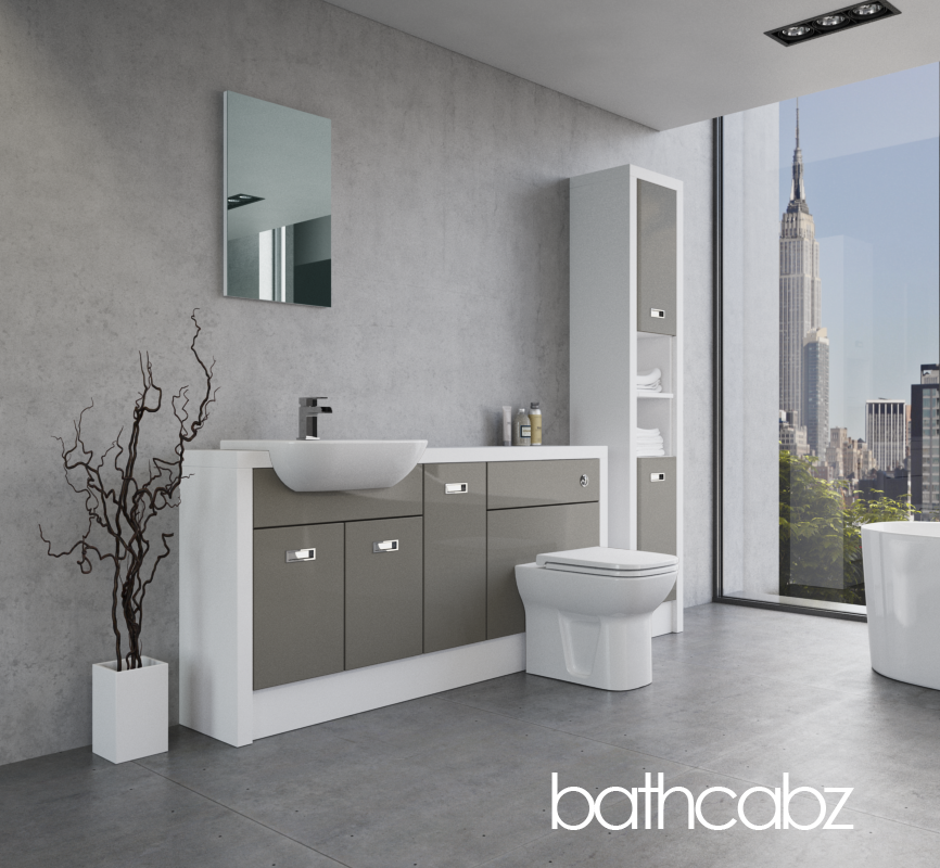 ATHENA WHITE MATT BASE & TALL UNIT BATHROOM FITTED FURNITURE