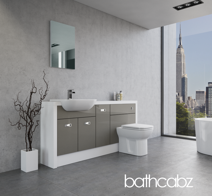 ATHENA WHITE MATT BASE UNITS BATHROOM FITTED FURNITURE