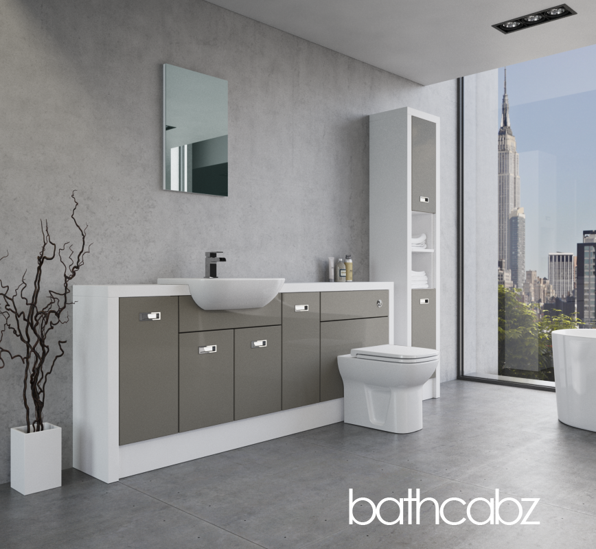 ATHENA WHITE MATT BASE & TALL UNIT BATHROOM FITTED FURNITURE