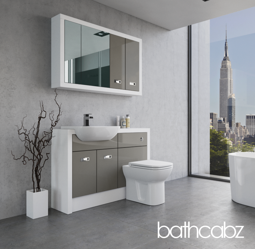 ATHENA WHITE MATT BASE & WALL UNITS BATHROOM FITTED FURNITURE