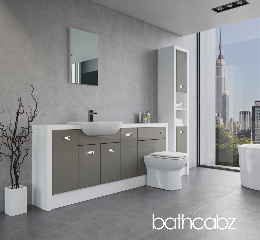 ATHENA WHITE MATT BASE & TALL UNIT BATHROOM FITTED FURNITURE