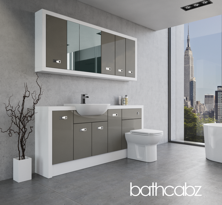 ATHENA WHITE MATT BASE & WALL UNITS BATHROOM FITTED FURNITURE