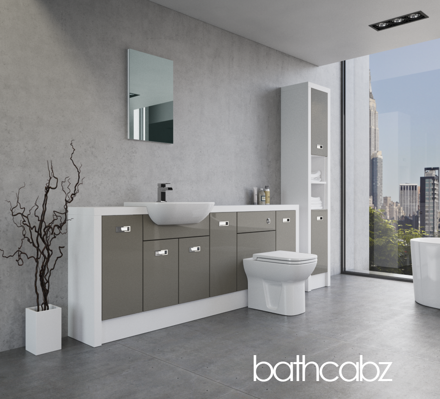 ATHENA WHITE MATT BASE & TALL UNIT BATHROOM FITTED FURNITURE