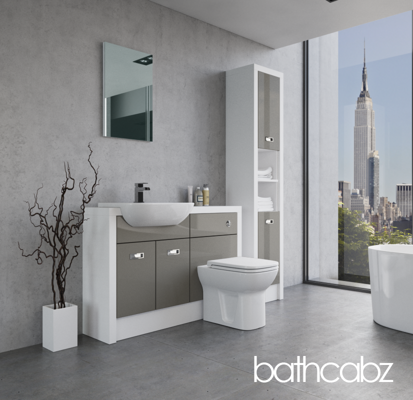 ATHENA WHITE MATT BASE & TALL UNIT BATHROOM FITTED FURNITURE