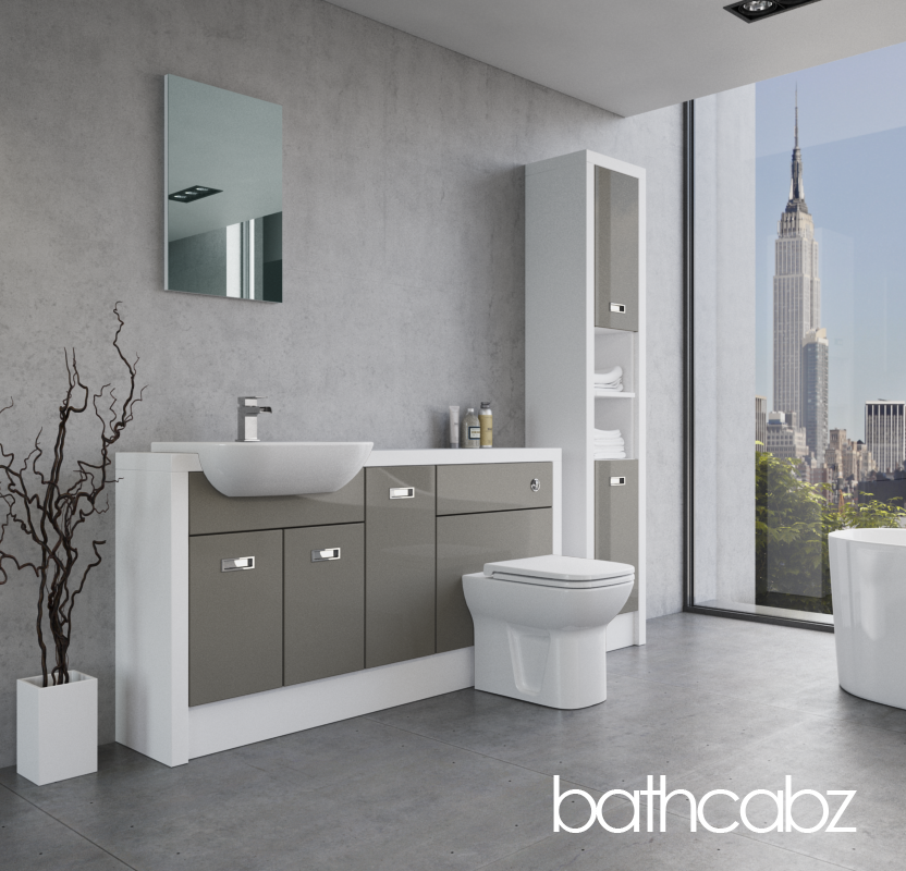 ATHENA WHITE MATT BASE & TALL UNIT BATHROOM FITTED FURNITURE