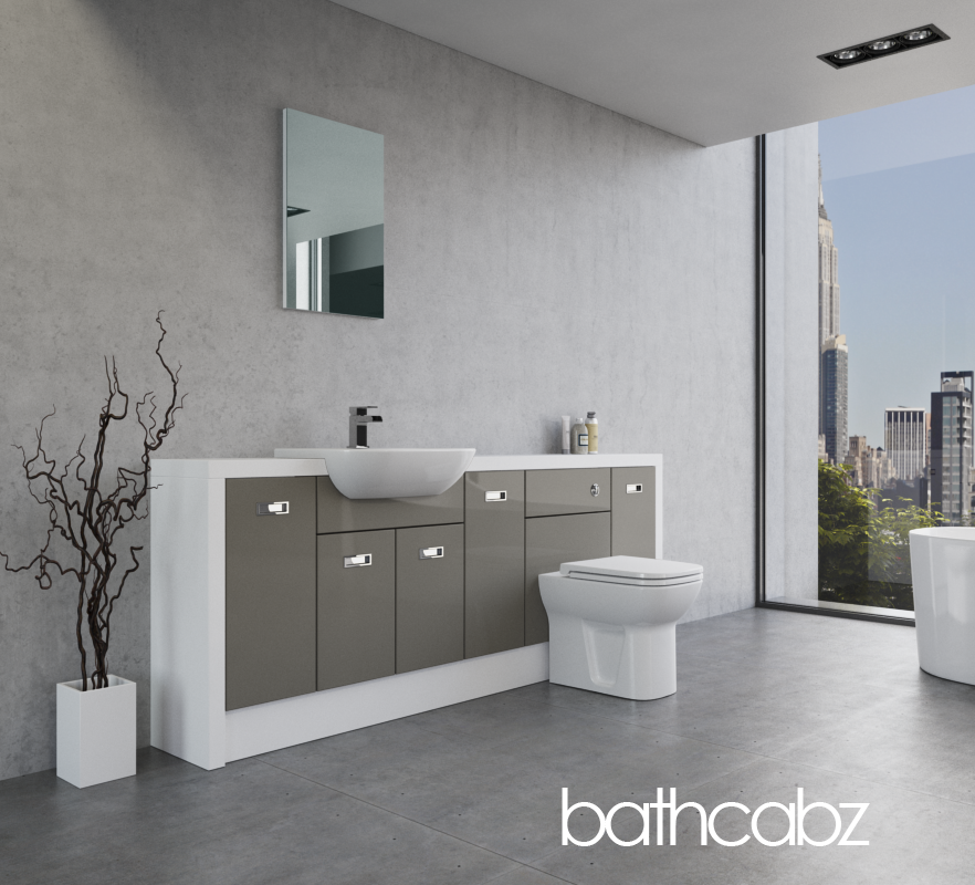 ATHENA WHITE MATT BASE UNITS BATHROOM FITTED FURNITURE