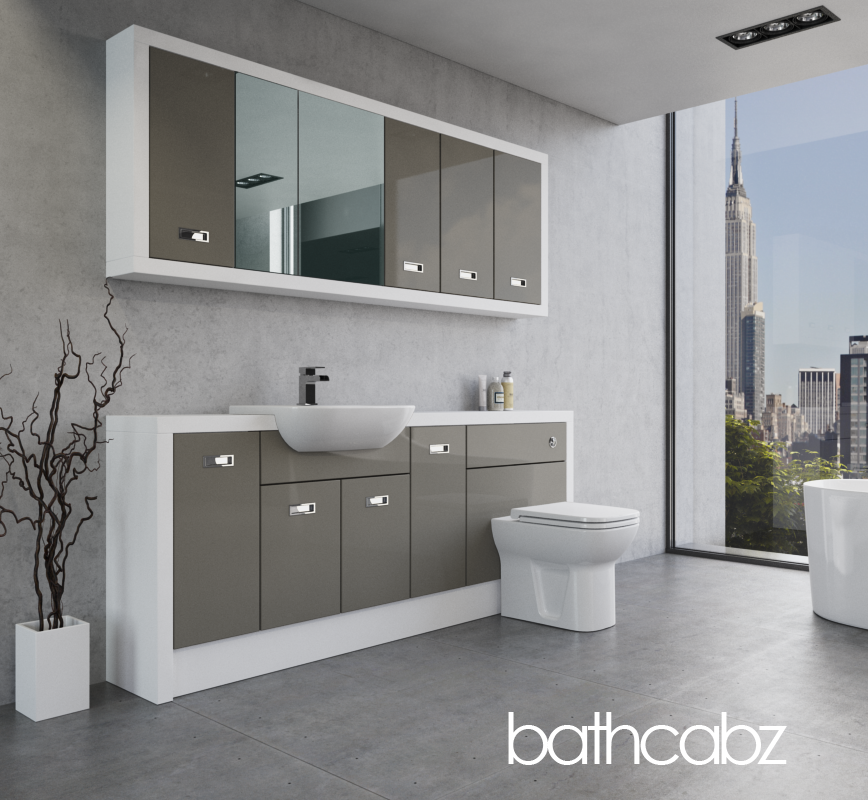 ATHENA WHITE MATT BASE & WALL UNITS BATHROOM FITTED FURNITURE