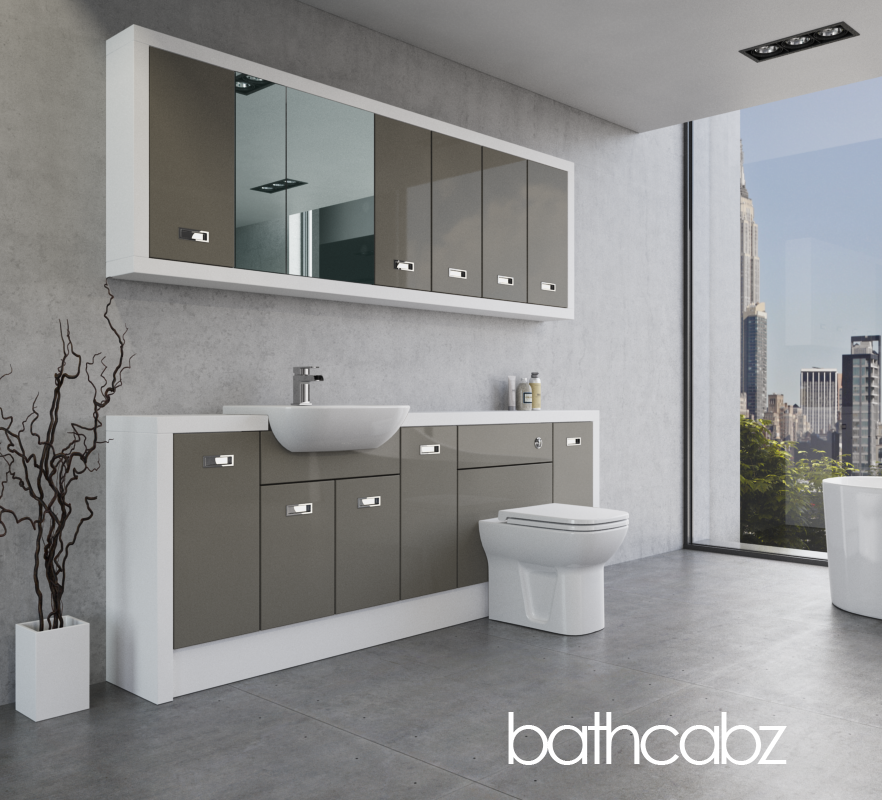 ATHENA WHITE MATT BASE & WALL UNITS BATHROOM FITTED FURNITURE