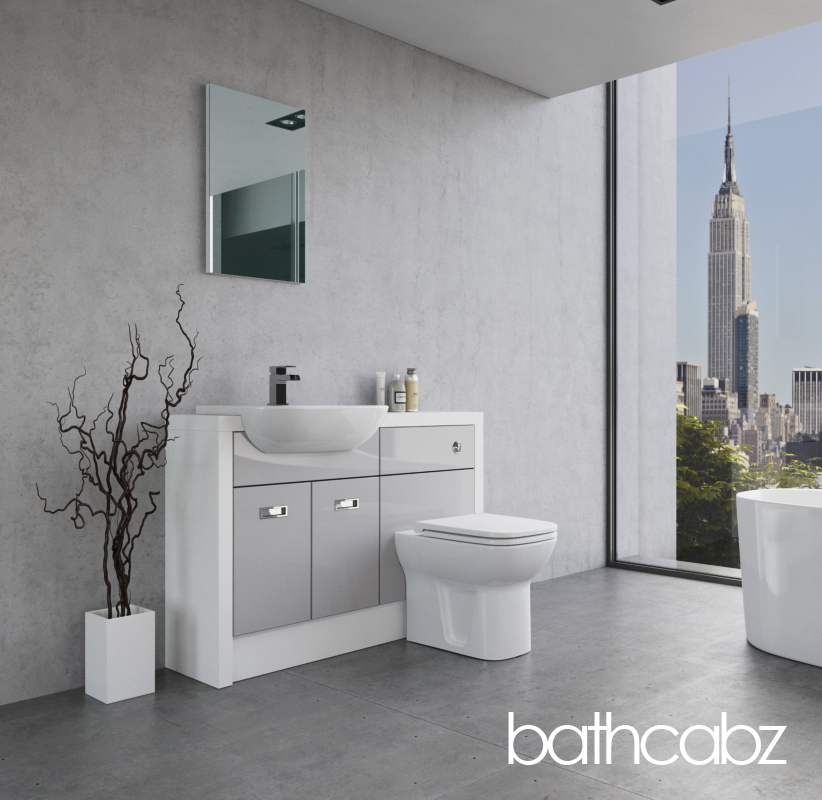ATHENA WHITE MATT BASE UNITS BATHROOM FITTED FURNITURE