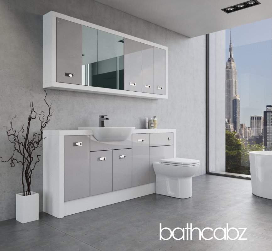 ATHENA WHITE MATT BASE & WALL UNITS BATHROOM FITTED FURNITURE
