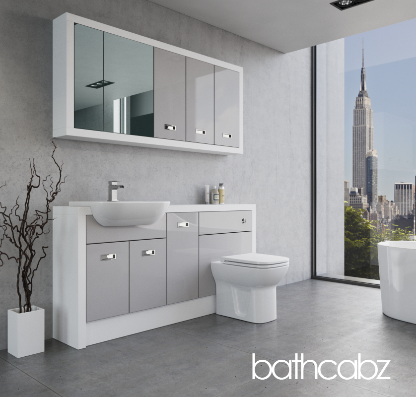 ATHENA WHITE MATT BASE & WALL UNITS BATHROOM FITTED FURNITURE