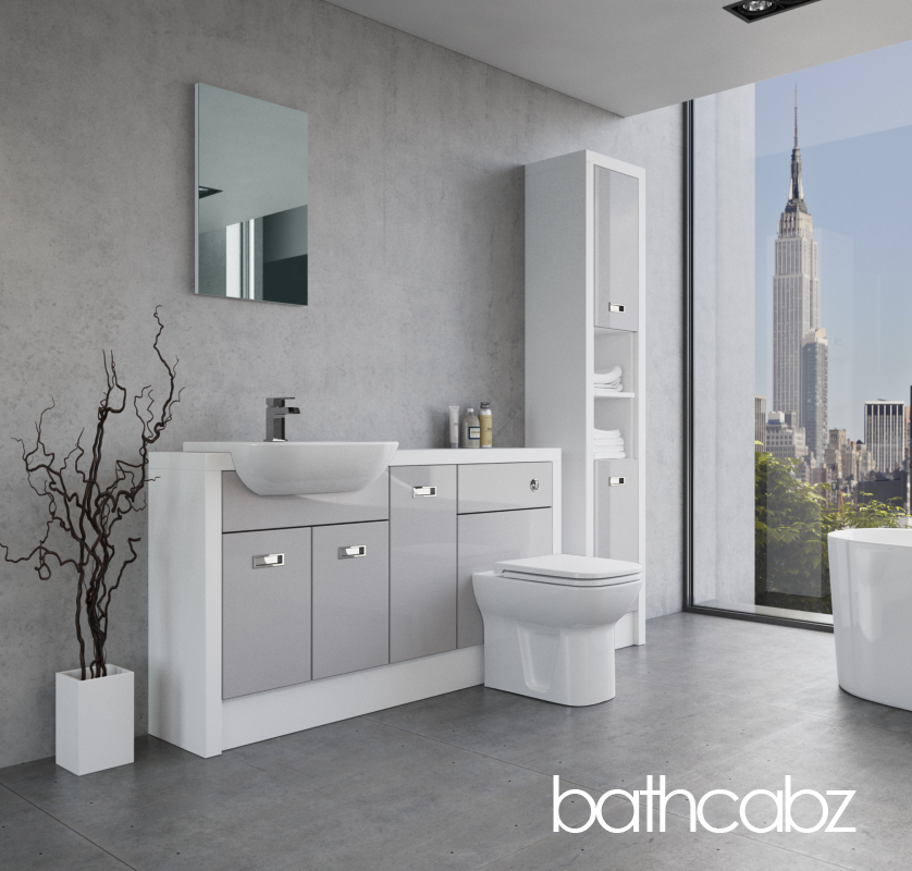 ATHENA WHITE MATT BASE & TALL UNIT BATHROOM FITTED FURNITURE