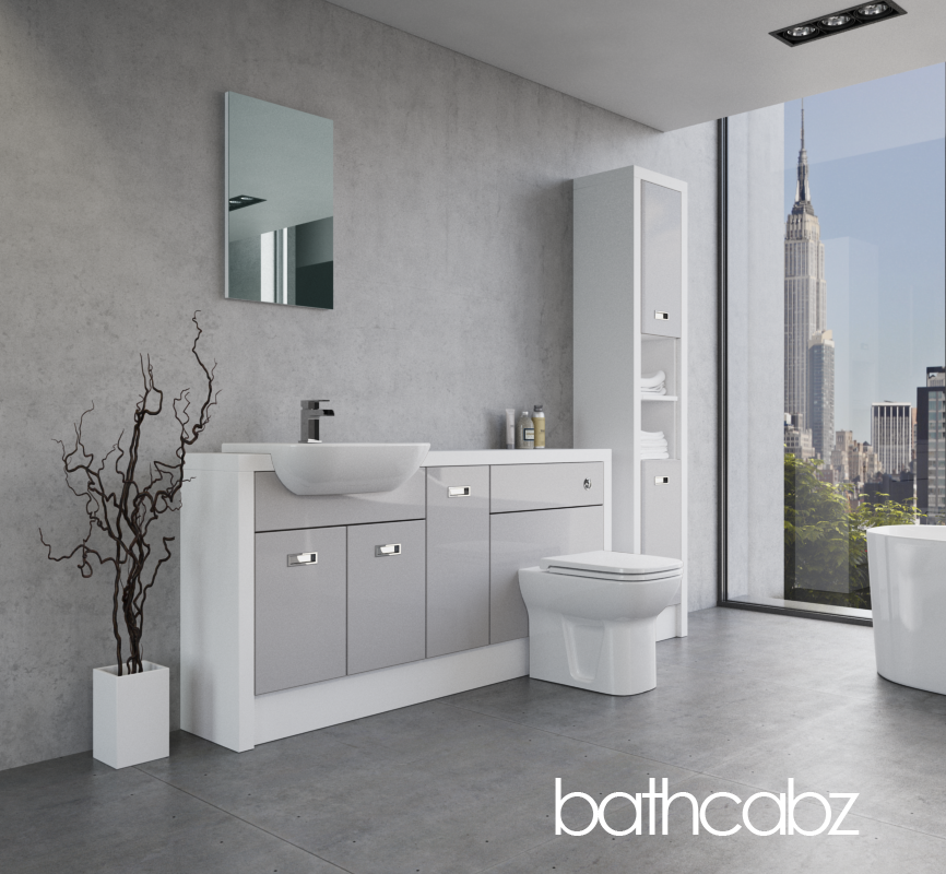 ATHENA WHITE MATT BASE & TALL UNIT BATHROOM FITTED FURNITURE