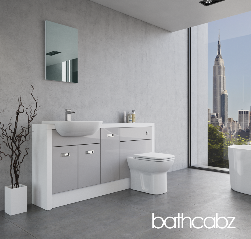 ATHENA WHITE MATT BASE UNITS BATHROOM FITTED FURNITURE