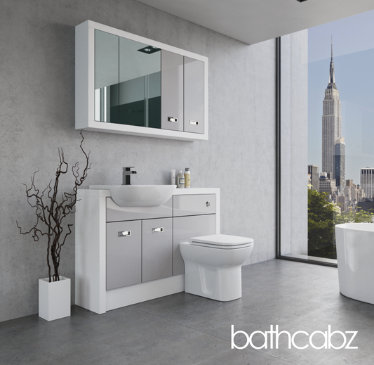 ATHENA WHITE MATT BASE & WALL UNITS BATHROOM FITTED FURNITURE