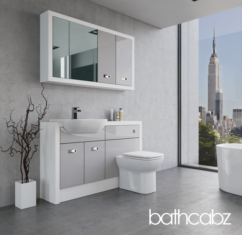 ATHENA WHITE MATT BASE & WALL UNITS BATHROOM FITTED FURNITURE