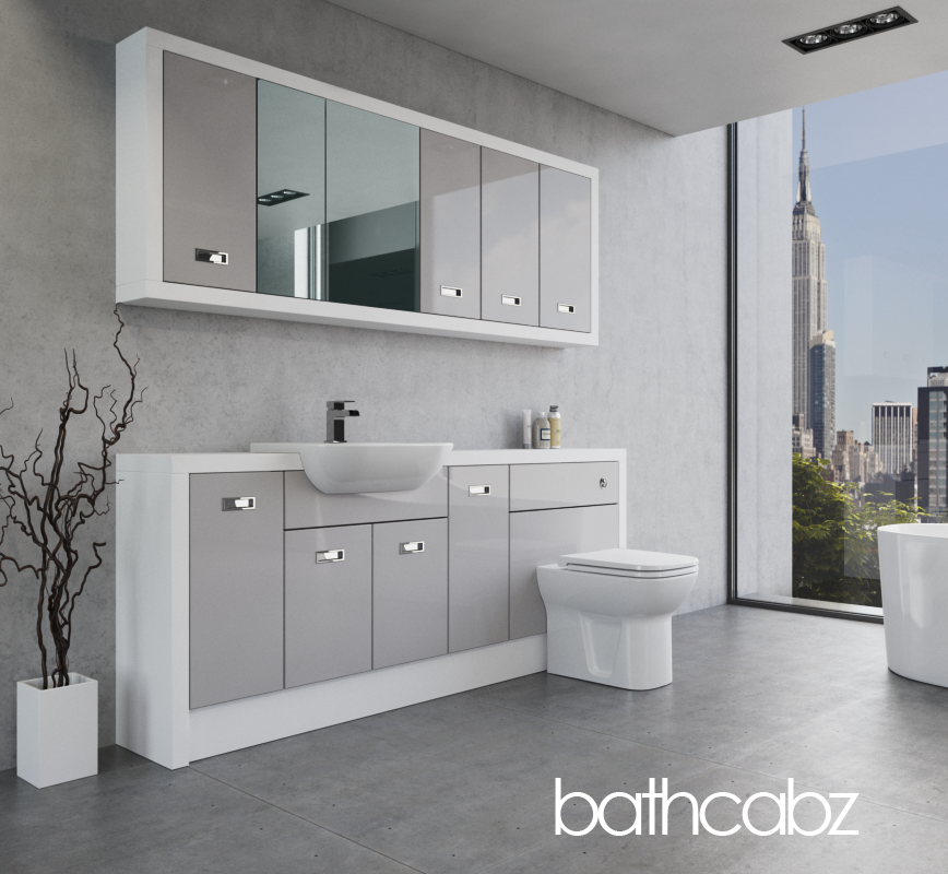 ATHENA WHITE MATT BASE & WALL UNITS BATHROOM FITTED FURNITURE