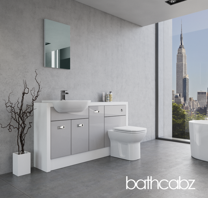 ATHENA WHITE MATT BASE UNITS BATHROOM FITTED FURNITURE