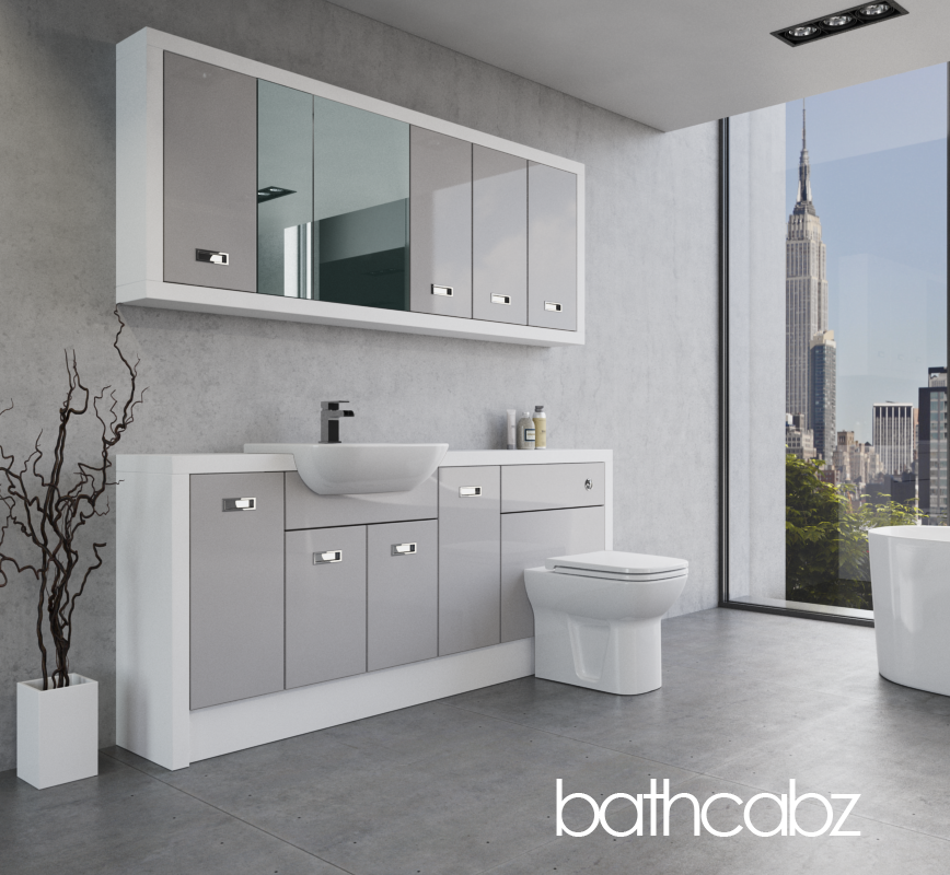 ATHENA WHITE MATT BASE & WALL UNITS BATHROOM FITTED FURNITURE