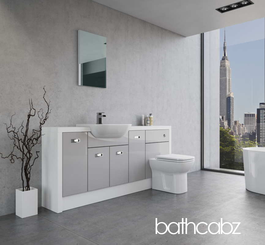 ATHENA WHITE MATT BASE UNITS BATHROOM FITTED FURNITURE