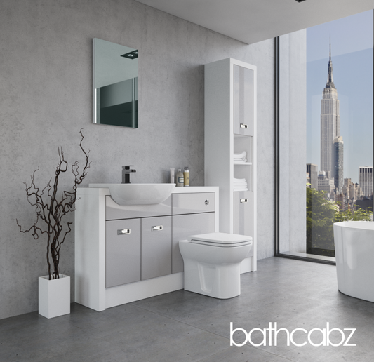 ATHENA WHITE MATT BASE & TALL UNIT BATHROOM FITTED FURNITURE