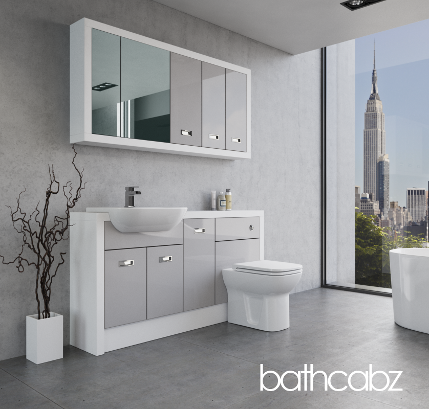 ATHENA WHITE MATT BASE & WALL UNITS BATHROOM FITTED FURNITURE