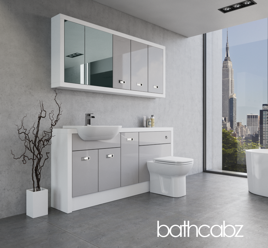 ATHENA WHITE MATT BASE & WALL UNITS BATHROOM FITTED FURNITURE