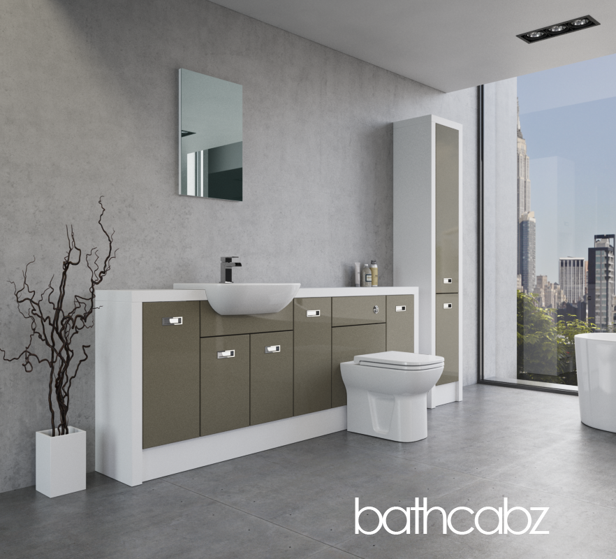 ATHENA WHITE MATT BASE & TALL UNIT BATHROOM FITTED FURNITURE