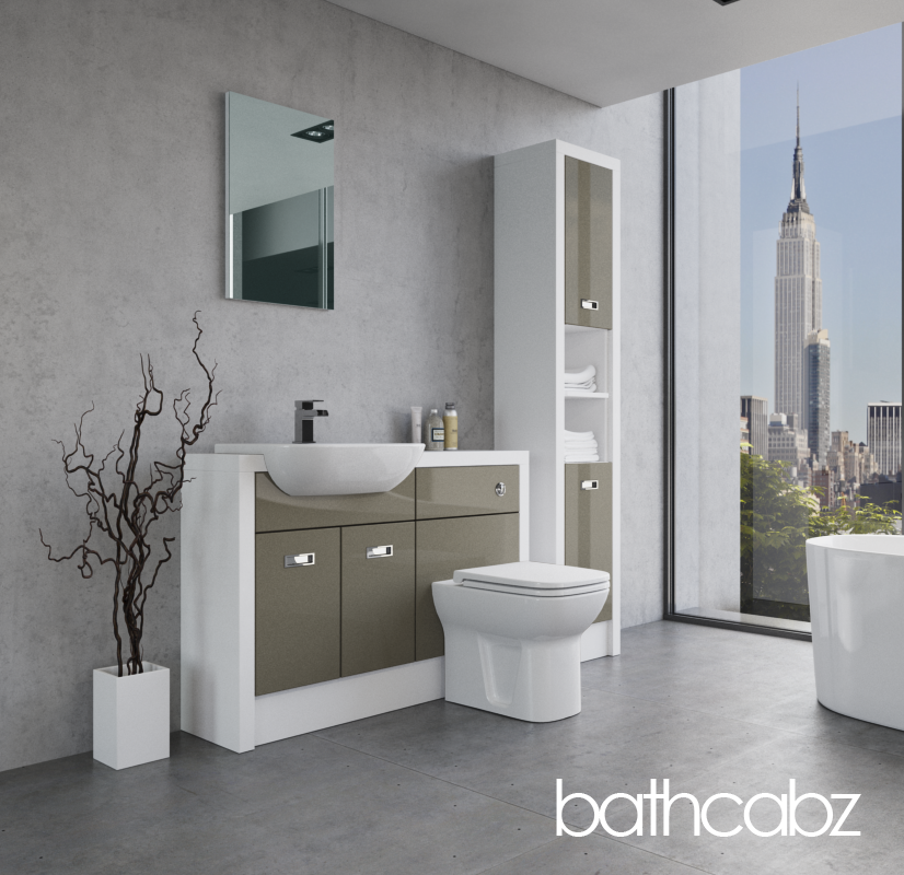 ATHENA WHITE MATT BASE & TALL UNIT BATHROOM FITTED FURNITURE