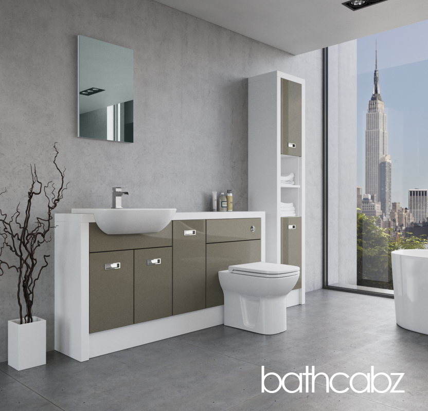 ATHENA WHITE MATT BASE & TALL UNIT BATHROOM FITTED FURNITURE