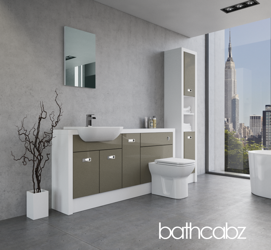ATHENA WHITE MATT BASE & TALL UNIT BATHROOM FITTED FURNITURE