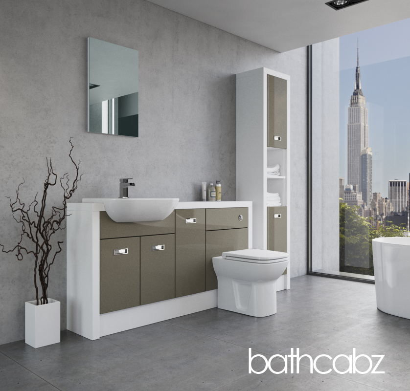 ATHENA WHITE MATT BASE & TALL UNIT BATHROOM FITTED FURNITURE