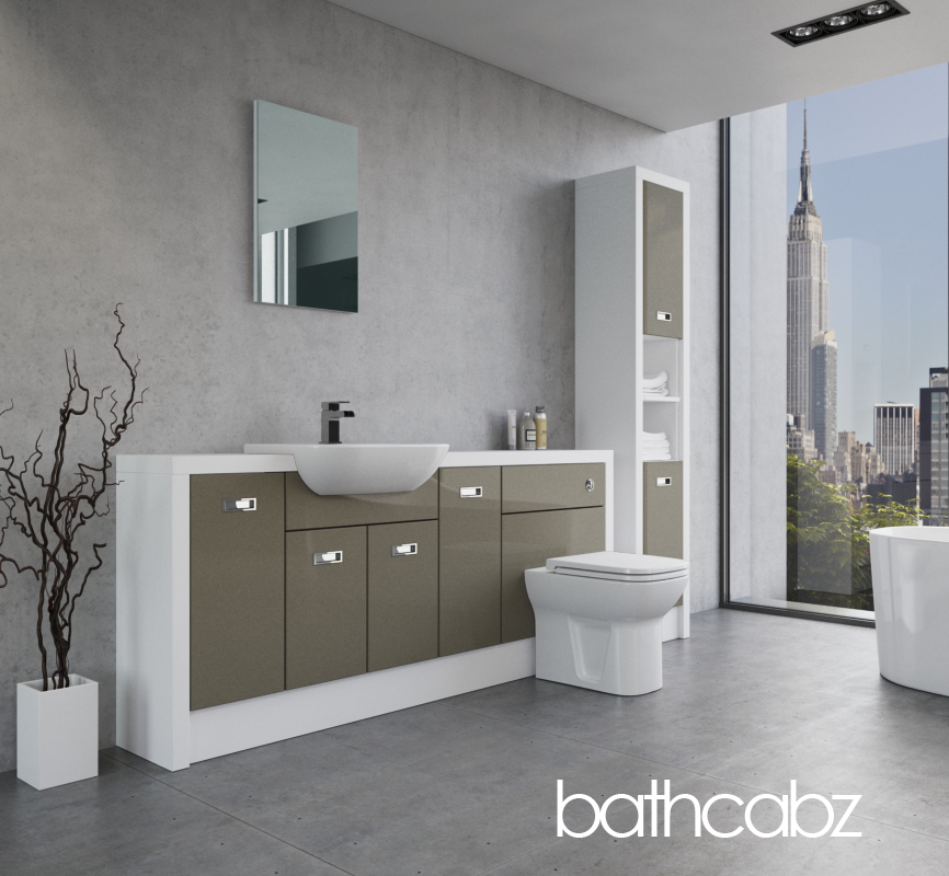 ATHENA WHITE MATT BASE & TALL UNIT BATHROOM FITTED FURNITURE