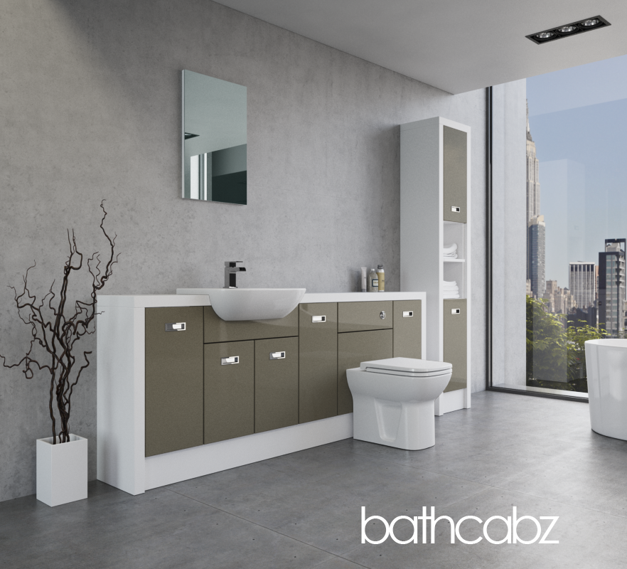 ATHENA WHITE MATT BASE & TALL UNIT BATHROOM FITTED FURNITURE