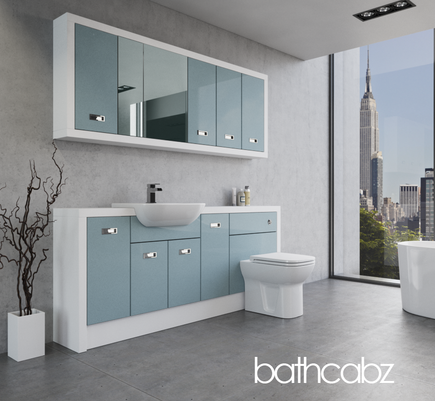 ATHENA WHITE MATT BASE & WALL UNITS BATHROOM FITTED FURNITURE