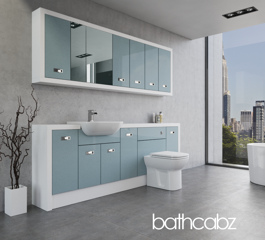 ATHENA WHITE MATT BASE & WALL UNITS BATHROOM FITTED FURNITURE