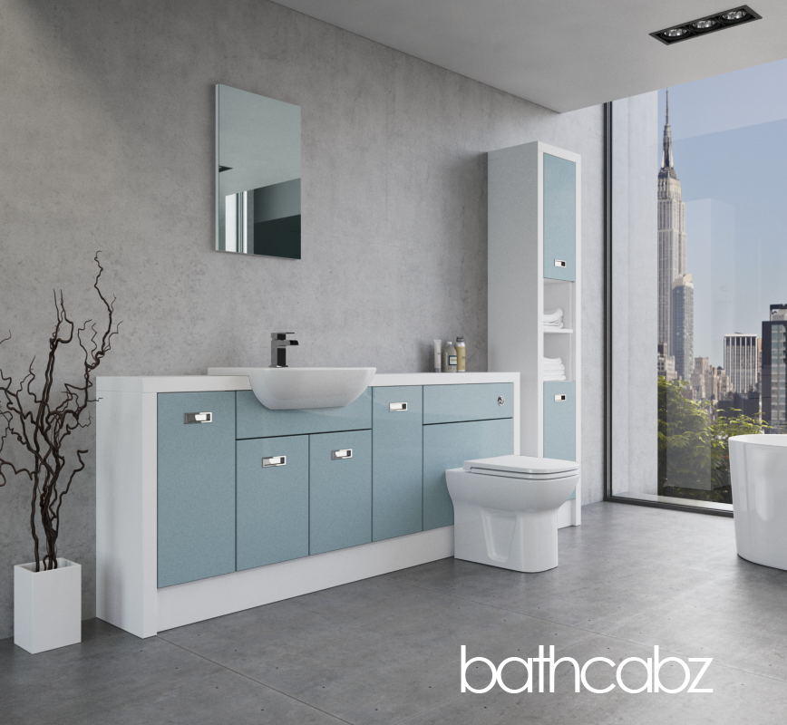 ATHENA WHITE MATT BASE & TALL UNIT BATHROOM FITTED FURNITURE
