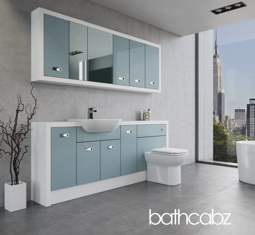 ATHENA WHITE MATT BASE & WALL UNITS BATHROOM FITTED FURNITURE