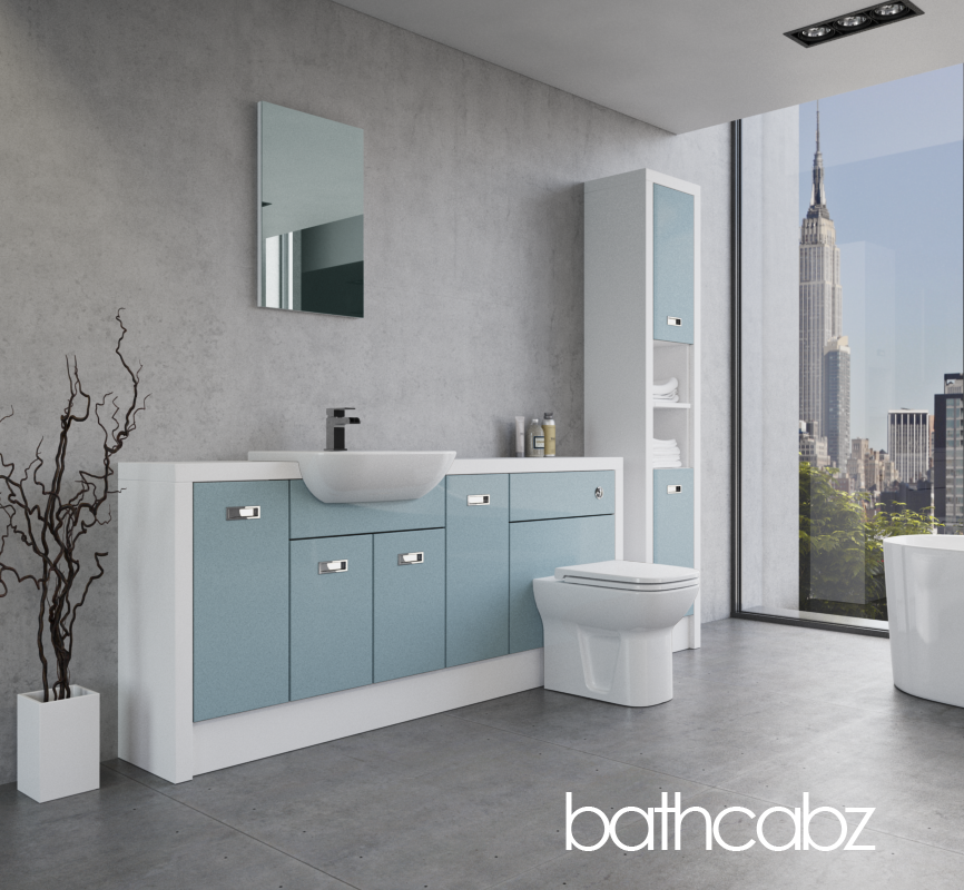 ATHENA WHITE MATT BASE & TALL UNIT BATHROOM FITTED FURNITURE